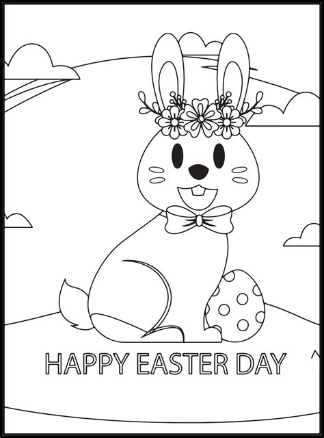 Easter Coloring Pages For Kids 17665178 Vector Art at Vecteezy