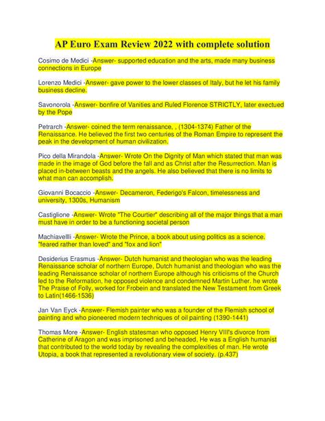 Ap euro exam review 2022 with complete solution – Artofit