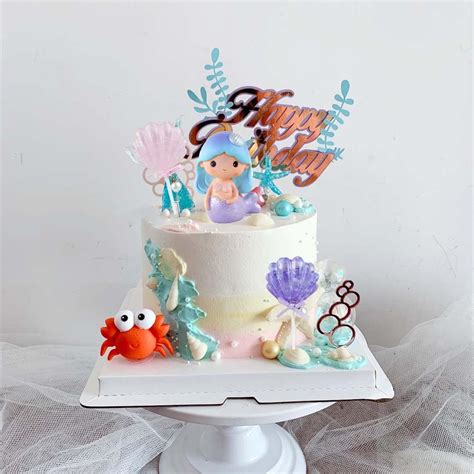 Buy Mermaid Cake Topper, Little Mermaid Princess Cake Toppers 14PCS Set ...