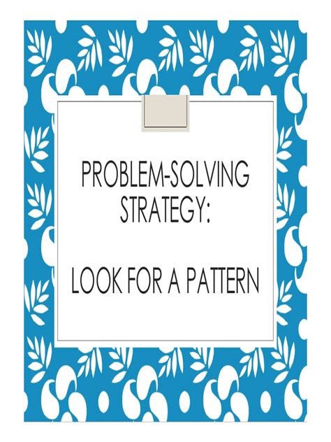 Image result for Pattern Problems