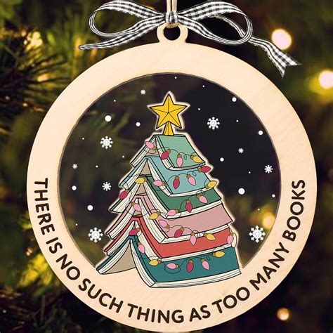 Amazon.com: (2 Layers) Stack of Books Christmas Ornament, 2024 Book ...