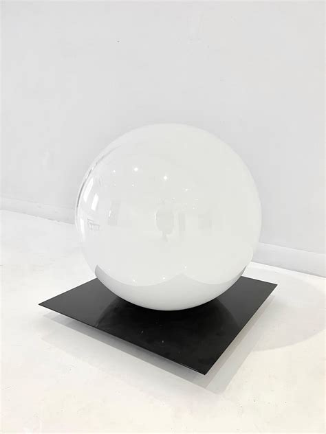 Italian White Orb Floor Lamp For Sale at 1stDibs