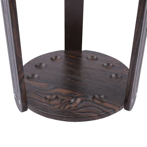 9-Holes Wooden Billiard Rack Pool Cue Rack Stick Holder Floor Stand ...