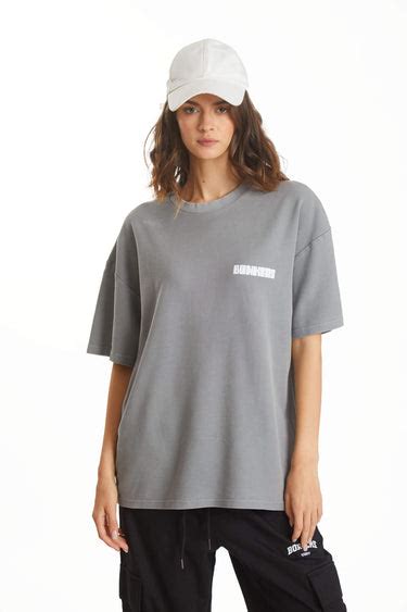 Buy Grey Heavyweight Pique Oversized T-shirt | BonkersCorner