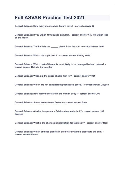 Full ASVAB Practice Test 2021|LATEST UPDATE|GUARANTEED SUCCESS - Full ...