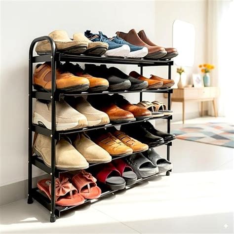 Benesta Multi-Purpose Shoe Rack Stand - (5 Tier, Black)(Metal) : Amazon ...
