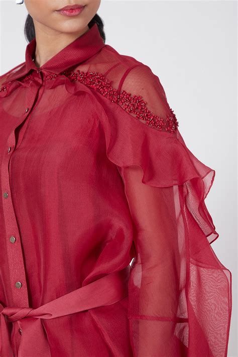 Scarlet Red Embellished Swing Top – WAREHOUSE