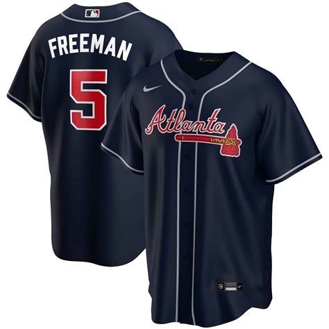 Freddie Freeman Atlanta Braves Nike Alternate 2020 Replica Navy Jersey ...