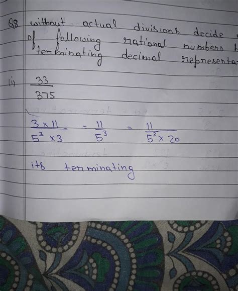 Without actual division decide which of the following rational number ...