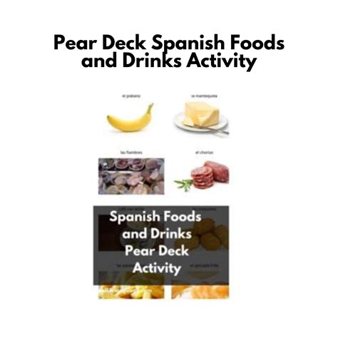 Pear Deck Spanish Foods and Drinks Activity - Real Life Language