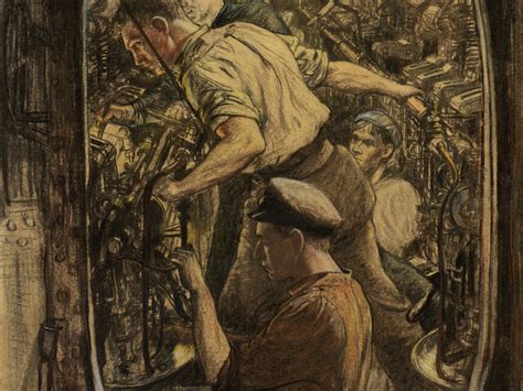 The Engine Room; Repairing a Diesel, HM Submarine by Francis Dodd RA ...