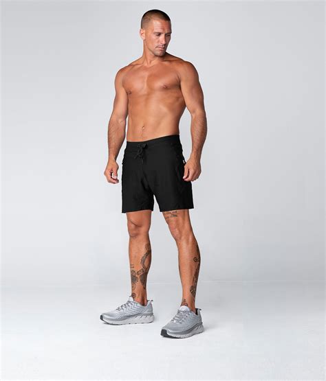 Born Tough Plain 7 Inch Inseam Running Shorts For Men Black