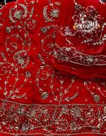 Red Color Heavy Work Poshak in Jardoshi