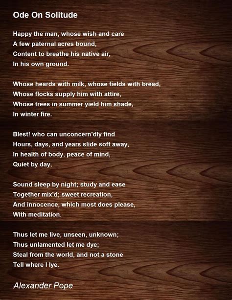 Ode On Solitude Poem by Alexander Pope - Poem Hunter
