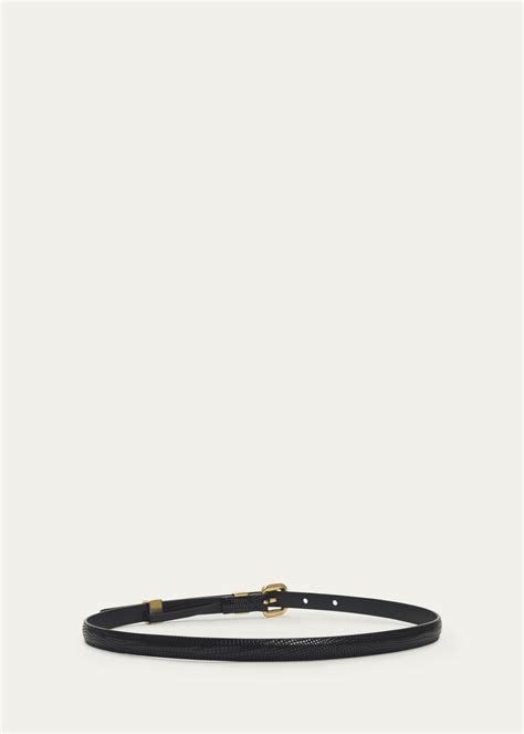 Altuzarra Skinny Leather Belt W/ Gold-Tone Hardware - Bergdorf Goodman