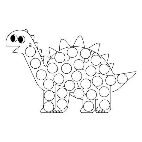 Premium Vector. Dinosaur Dot Marker Coloring Page For Kids Premium ...