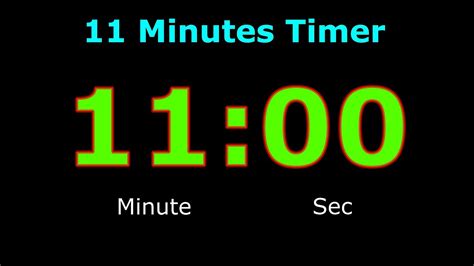 11 Minutes Timer | Digital Clock | 11 Minutes Alarm | 11 Minutes ...