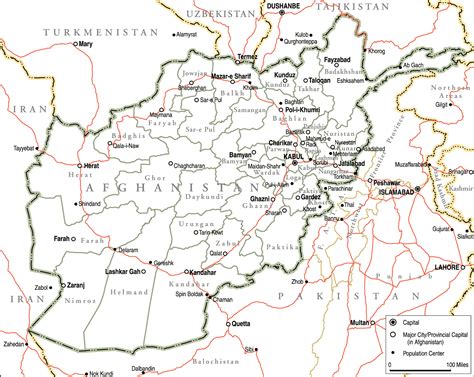 Detailed Political Map Of Afghanistan Ezilon Maps