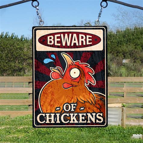 Beware Of Chickens, Funny Sign