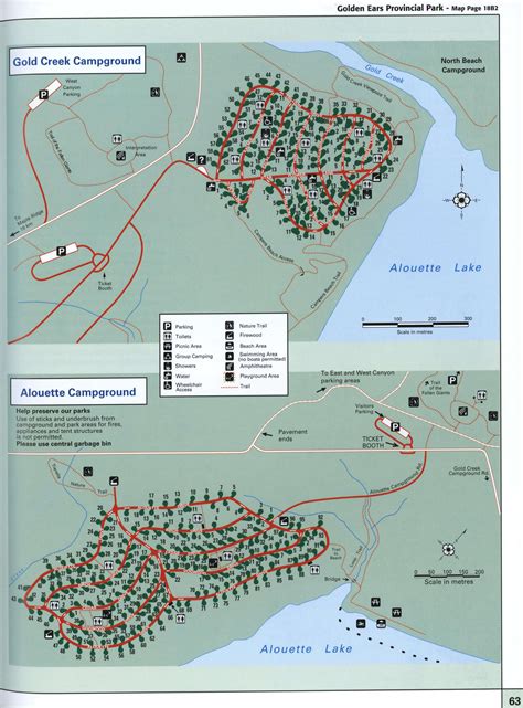 Map of Golden Ears provincial Park in British Columbia, how long to drive