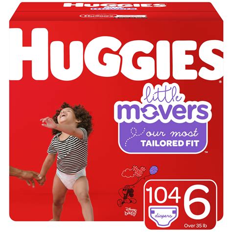 Huggies Little Movers Size 6 Baby Diapers, 108 Count, Leak Lock System ...
