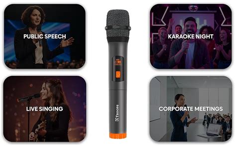 TP TROOPS Dual Wireless Microphone Set with 4 Magic Voice Effects, High ...