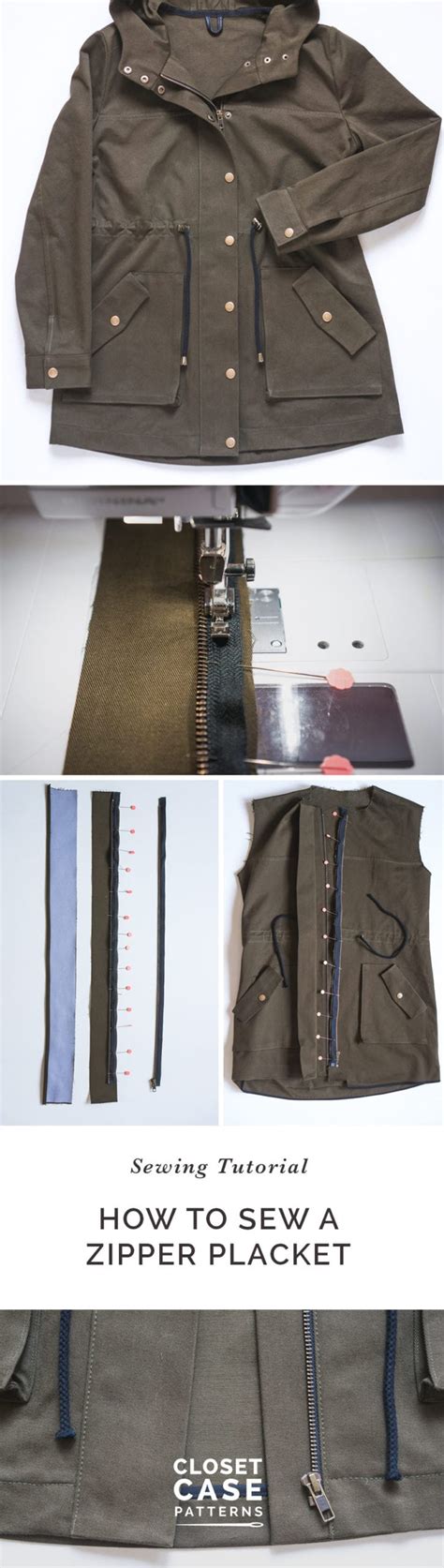 Image result for Jacket Zipper Placket Tutorial