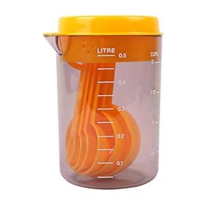 Buy Classy Touch Measuring Spoon and Jar Set of 7 Pcs-Yellow Online at ...