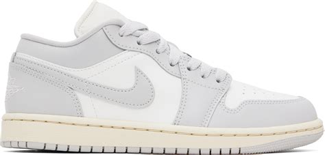 Nike Jordan: White & Gray Air Jordan 1 Low Sneakers | SSENSE
