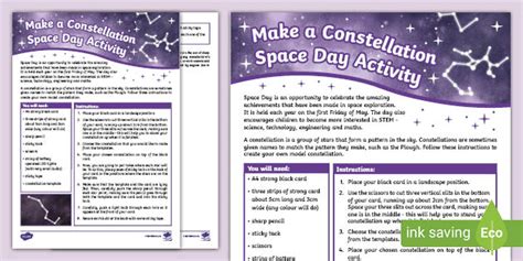 KS2 Make a Constellation Space Day Activity - Science