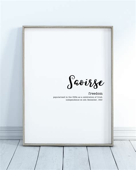 Saoirse - Irish Name Meaning Print - Nursery Print - New Baby - Name ...