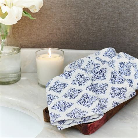 Jali indigo face towels (Set of 6) – Inka