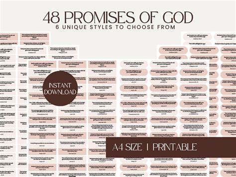 Printable Scripture Cards Gods Promises Bible Verse Encouraging Daily ...