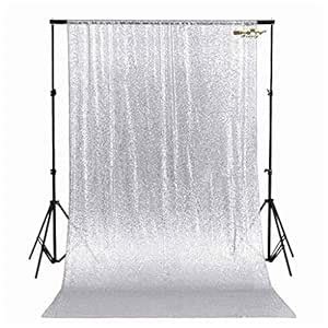 Silver Glitter Backdrop Curtain Silver 3FTx7FT Sequin Photo Backdrop ...