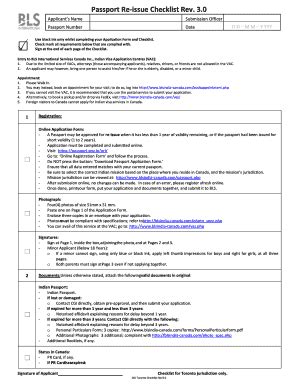 Fillable Online Passport Re-issue Checklist Rev Fax Email Print - pdfFiller