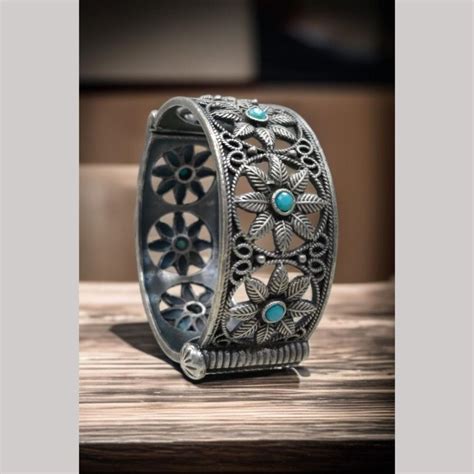 Maharani Jewels Oxidised Plated Pota Stone Openable Kada – JewelEMarket