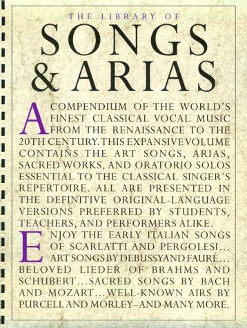 Buy Library of Songs & Arias (Library of Series) Book Online at Low ...