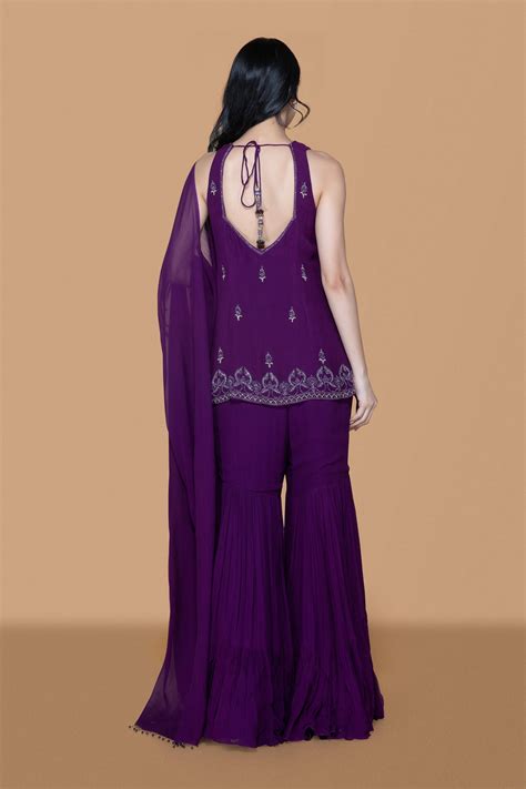 Purple Gharara Set