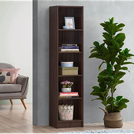 DeckUp Meritus-L Engineered Wood Book Shelf and Display Unit (Walnut ...