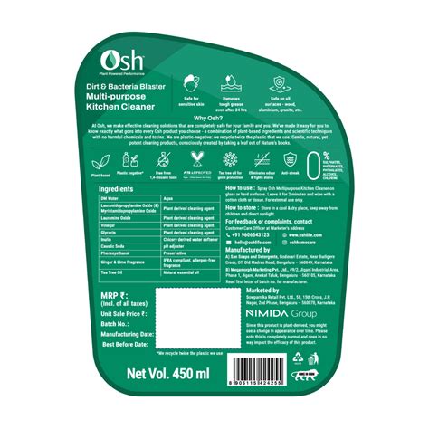 Plant Based Multipurpose Kitchen Cleaner Liquid Spray – oshlife