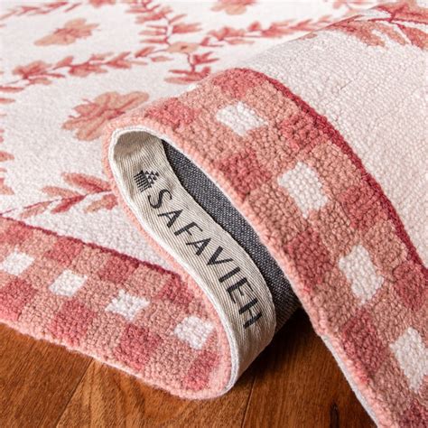 Safavieh Chelsea Stratford 8 X 10 Wool Ivory/Rose Oval Indoor Trellis ...