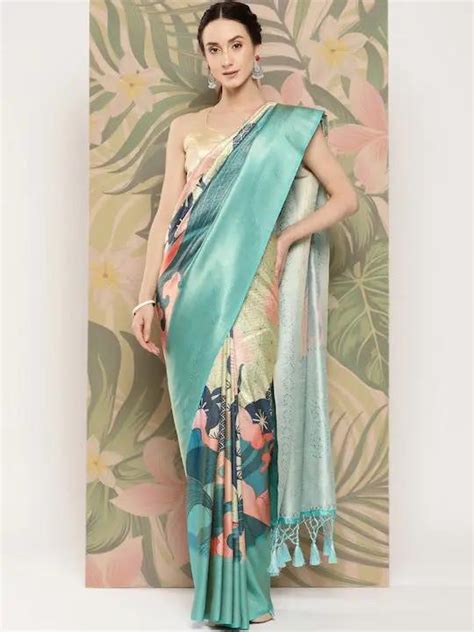 Banarasi soft silk sarees with intricate flower prints