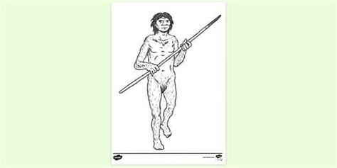 Homo Erectus Colouring Sheet - Resources - Twinkl
