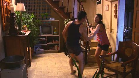 The neighbor's wife's patience with her masturbating neighbor has reached its limit.