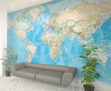 World Map Wallpaper Mural