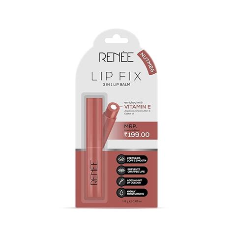 Buy RENEE Lip Fix 3 in 1 Tinted Lip Balm 02 Nutmeg 1.6 Gm, Heals ...