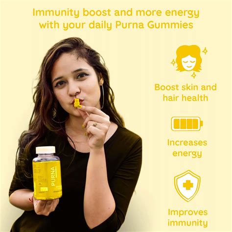 Buy PURNA GUMMIES BRIGHT SKIN LEMON VITAMIN C & ZINC VEGETARIAN GUMMIES ...