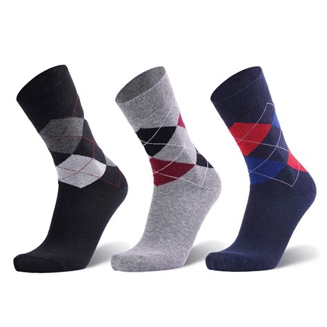 ANCHOR, Cotton Argyle Socks For Men Full Length, Formal Cotton Mens ...