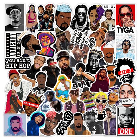 Hip Hop Rapper Laptop Vinyl Stickers Pack of 53 – Stickerly