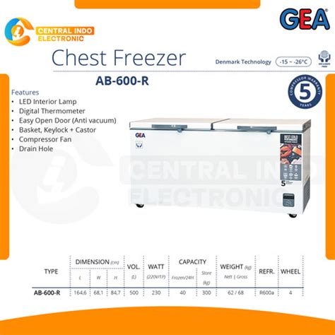 Jual GEA Chest Freezer AB 600R 500 Liter Freezer Box - Kota Tangerang ...